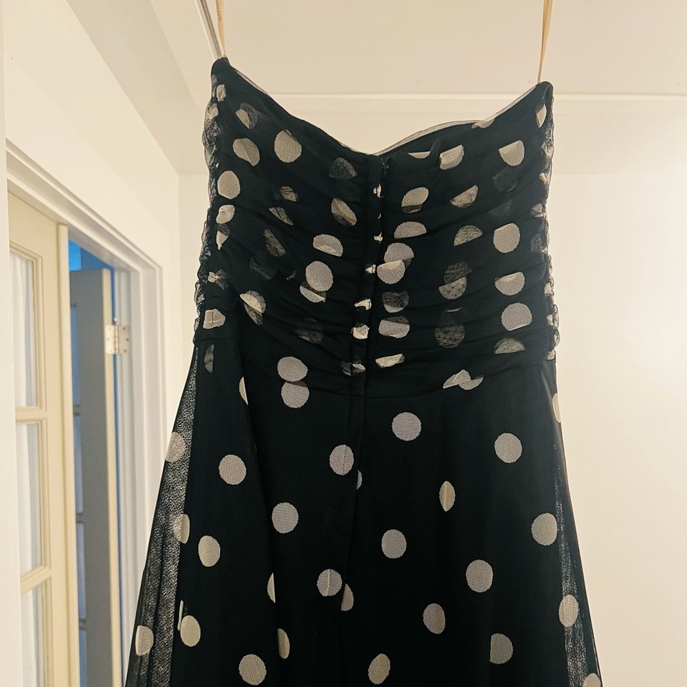 Strapless tulle polka dot party dress - Picture 4 of 6
